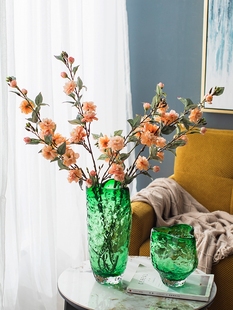 柏梵轻奢艺术琉璃花瓶摆件客厅插花创意餐桌茶几可水培装 饰花器