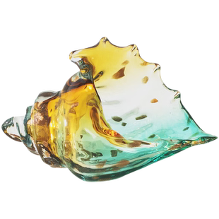 柏梵现代轻奢艺术琉璃海螺摆件高档酒柜电视柜钥匙收纳装饰摆件