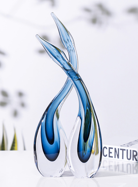 柏梵轻奢抽象琉璃大雁摆件