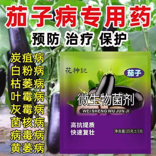 茄子病全治杀菌剂茄子专用药灰霉白粉炭疽枯萎黄萎病毒茄子专用药