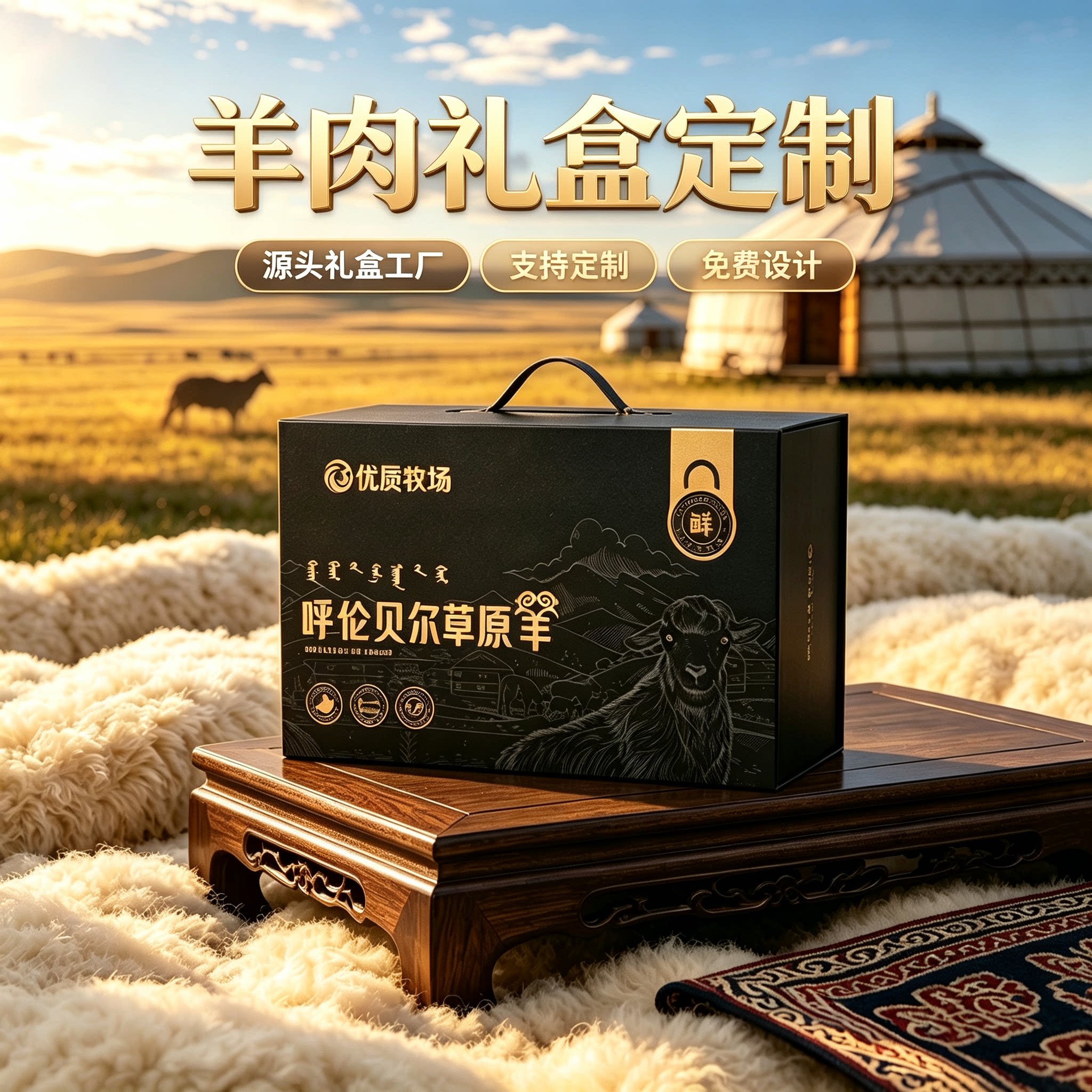 羊肉礼盒高档牛羊肉包装盒羊肉礼礼品盒