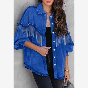 single 链子铆钉街头时尚 breasted women 单排扣外套 coat jacket