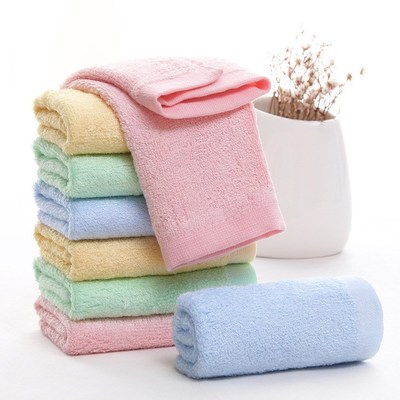 Cute Towels Plain Soft Absorbent Bamboo Fiber Face Towel Kid