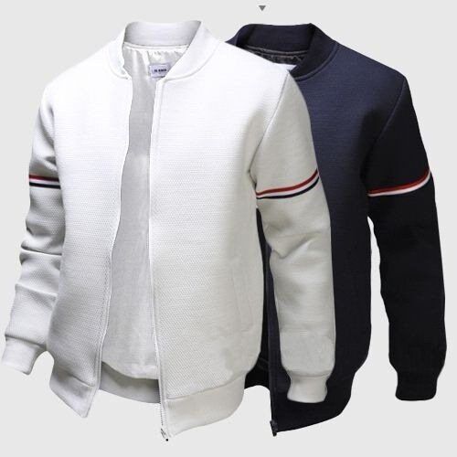 Webbing decorative collar coat men's fashion jacket