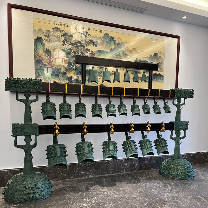 新客减曾侯乙编钟摆件 湖北省博物馆青铜器随州编钟乐器一套定音