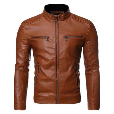 Autumn Causal Vintage Leather Jacket Coat Men PU Leather皮衣