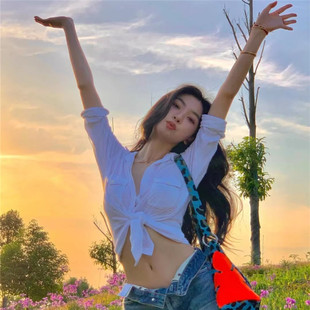 衬衫 过渡性感ZONE气质女装 翻领排扣纯色收腰修身 清新甜美时尚 长袖