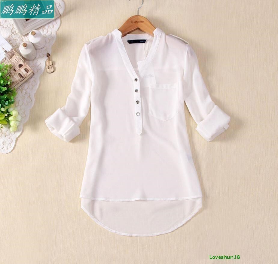 ladies t-shirts for women blouse tops shirt work office OL 女装/女士精品 衬衫 原图主图