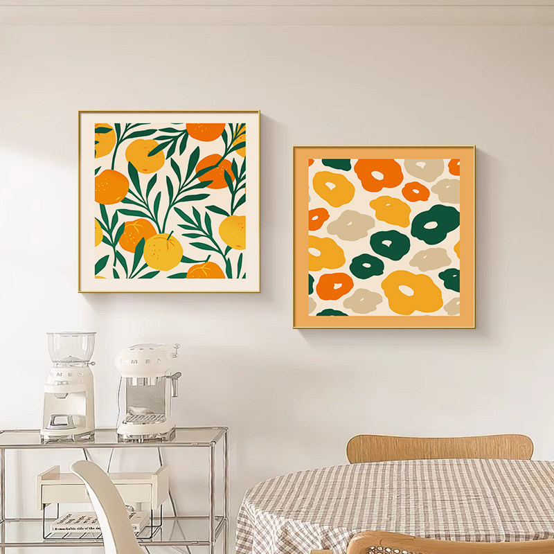 奶油风餐厅高端装饰画轻奢高级感挂画现代简约壁画客厅背景墙挂画,家居饰品,现代装饰画,淘宝优惠券,粉丝福利购,淘宝优惠卷