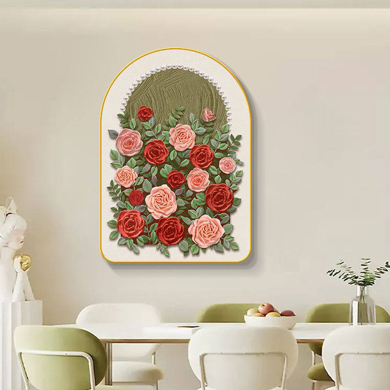 中古风客厅装饰画沙发背景墙主卧室床头画餐厅法式奶油风花卉挂画