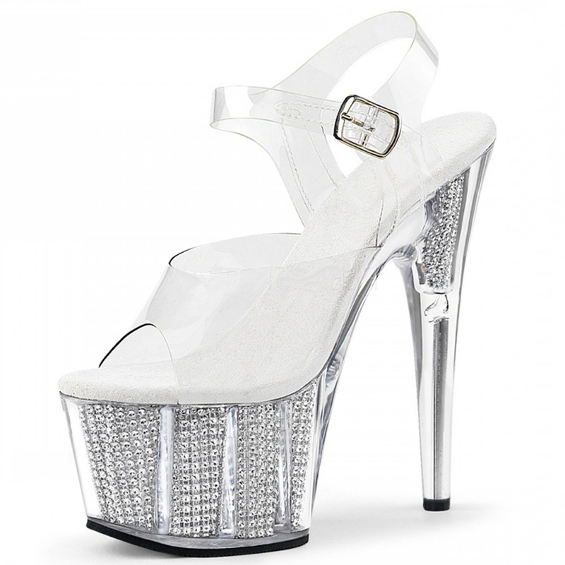 夜店钢管舞模特走秀防水台高跟鞋