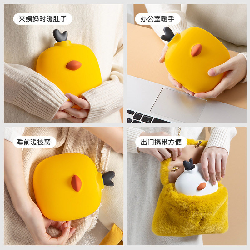 可爱小鸡热水袋食品级硅