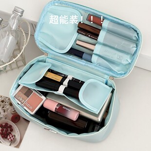 纯色化妆包长方形款大容量轻便化妆刷补妆收纳包高端旅行包洗漱包