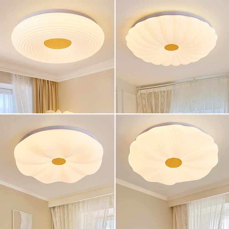 缤伦原木风卧室灯2025年新款简约现代网红奶油阳台房间主卧吸顶灯