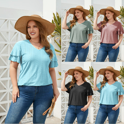 summer clothes women's loose casual T-shirt plus size tops衣