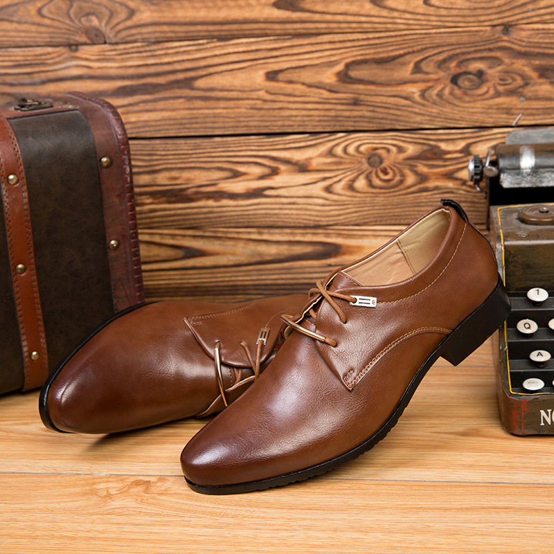 2025 New Business Dress Men's British Leather Shoes Lace up