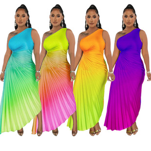 Elastic sexy Fashion Solid Color Dress Summer Single woman