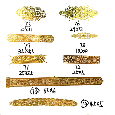 DIY古装芭比娃娃用微缩迷你金属小长条 71-78号