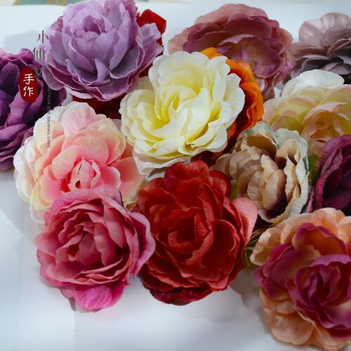 宫廷莫兰迪色渐变绢花牡丹花