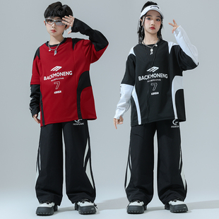小学生秋季运动会套装班服酷帅男女童少儿街舞嘻哈hiphop演出服潮