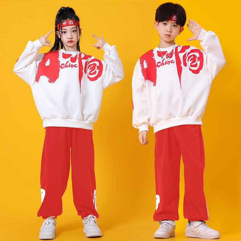 国潮儿童运动啦啦队演出服套装