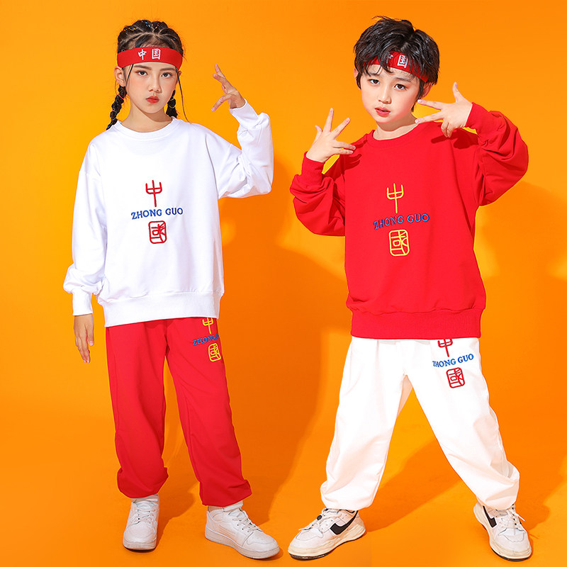 元旦儿童演出服女童套装运动