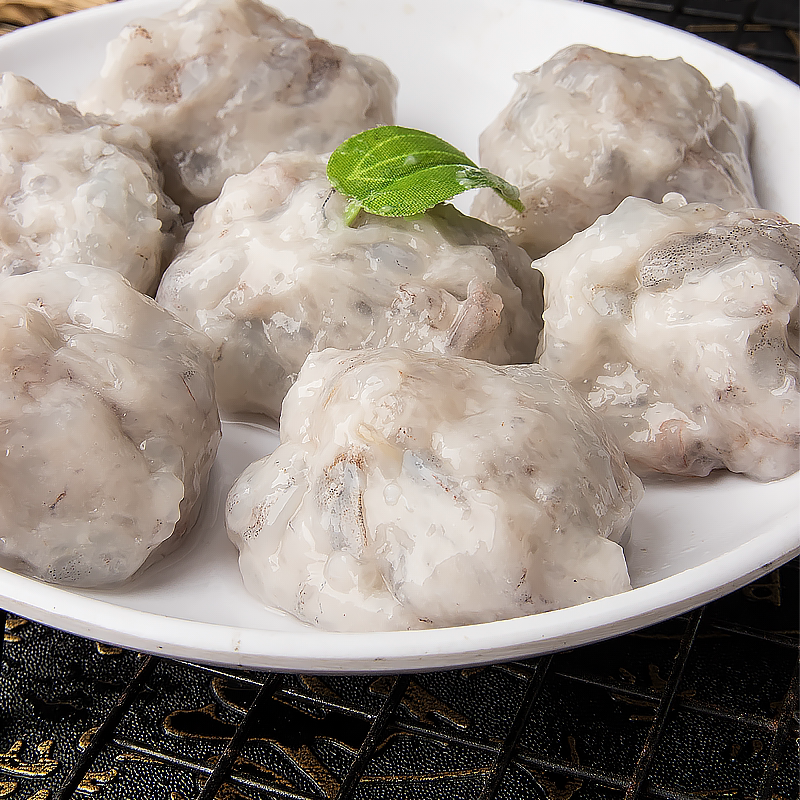 潮汕手工青虾滑鲜甜虾滑海底虾泥活虾制低脂速食半成品火锅食材