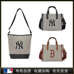 韩国新款复古水桶包NY洋基队包包男女休闲单肩斜挎包手提包托特包