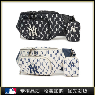 韩国新款洋基队运动腰包NY包包胸包男女复古老花休闲单肩斜挎包潮