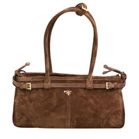 The new retro matte suede belt buckle large-capacity commuter single-shoulder bag, underarm bag and women's bag trend for the 2025 autumn and winter collection thumbnail 5