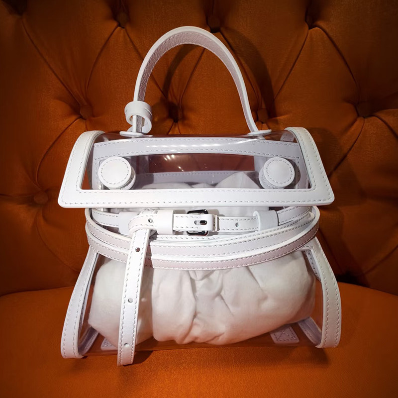 2026春夏新款pvc透明女包皮带绷带时尚百搭清新手提斜挎包小包包