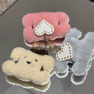 ins网红同款休闲百搭可爱毛绒包包挂件毛毛小狗挂饰2025新款个性