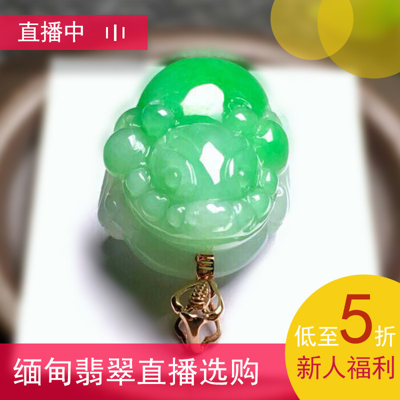 翡翠玉石毛货小玉料飘绿金蝉吊坠挂件首饰牌子边角料毛料直播选购