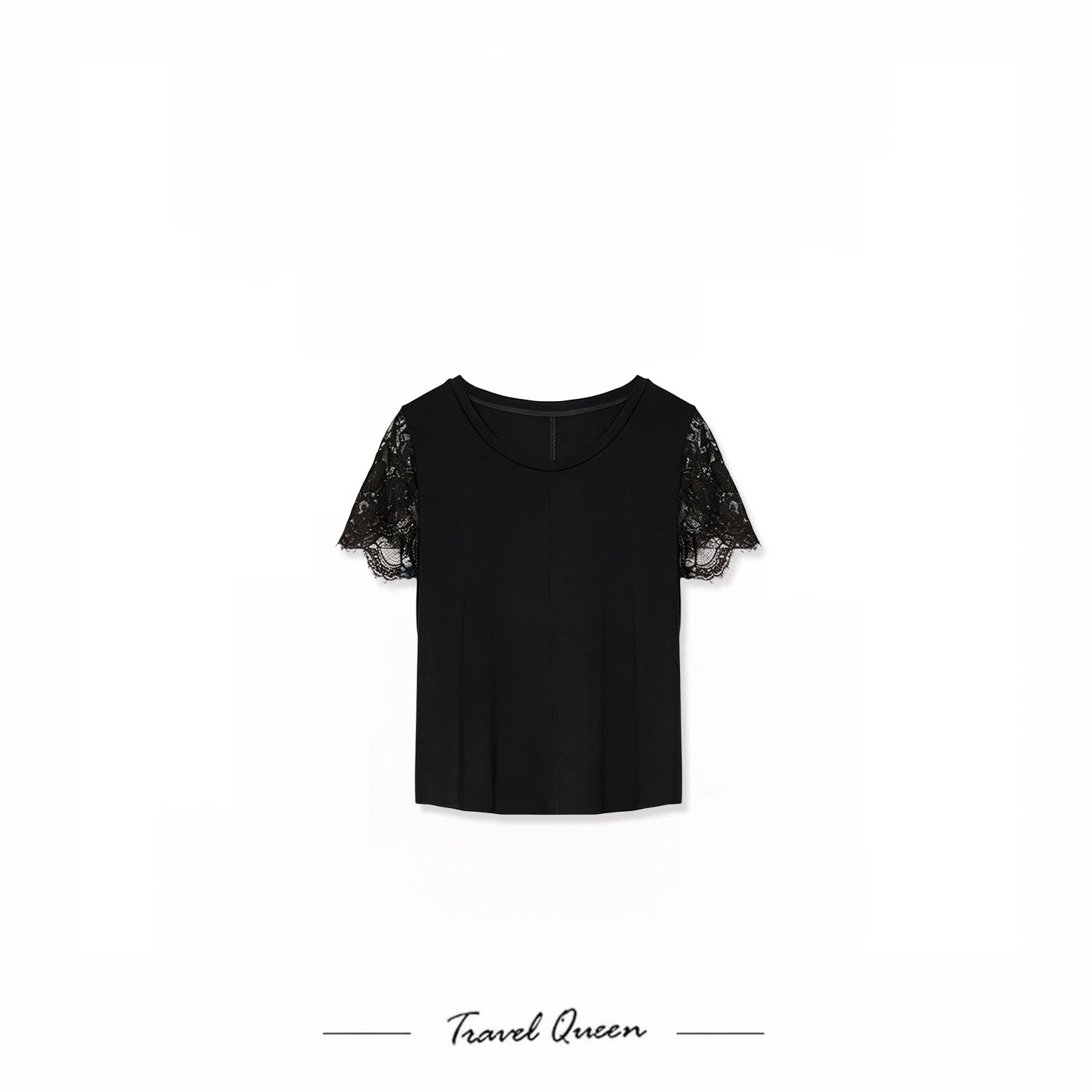 TRAVEL QUEEN·百搭蕾丝短袖上衣V26200310/10天左右发货