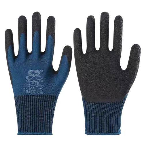 25款创信L858弹力超细乳胶发泡耐磨防滑耐用柔软浸胶防护作业劳保