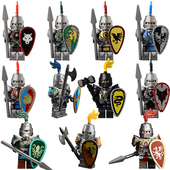 适配乐高中世纪城堡皇冠骑士位移兽骑士白马中古骑士积木人仔玩具