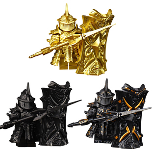 适配乐高中世纪恶魔之魂黑色银色高塔骑士拼装第三方积木人仔玩具