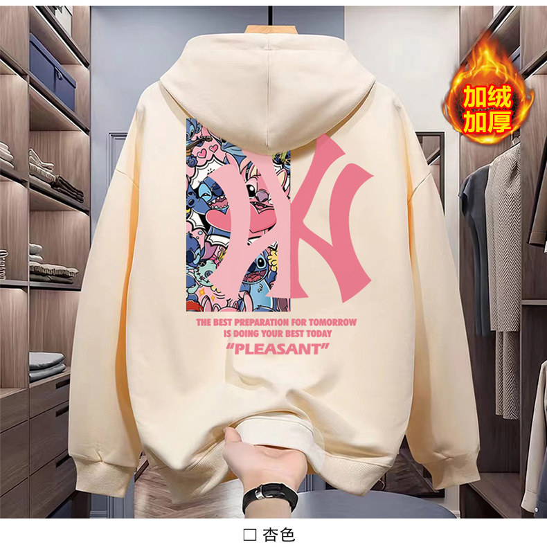 【奥莱折扣】连帽情侣卫衣男女款美式痞帅潮流秋冬季新款加绒加厚