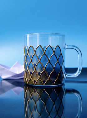 创意水杯玻璃杯海洋系列马克杯个性玻璃耐热潮流情侣杯果汁杯学生