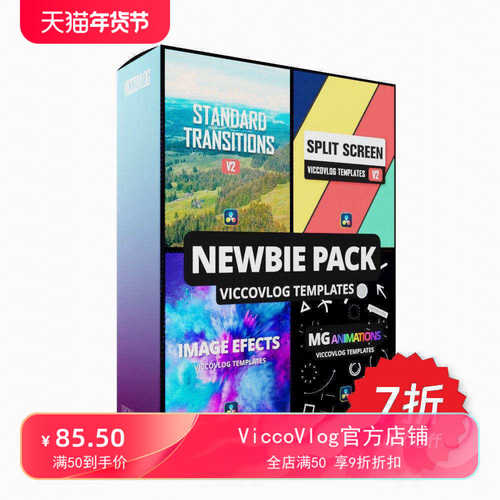 ViccoVlog 达芬奇 “萌新四件套” 模板套装 |分屏转场MG图像基础