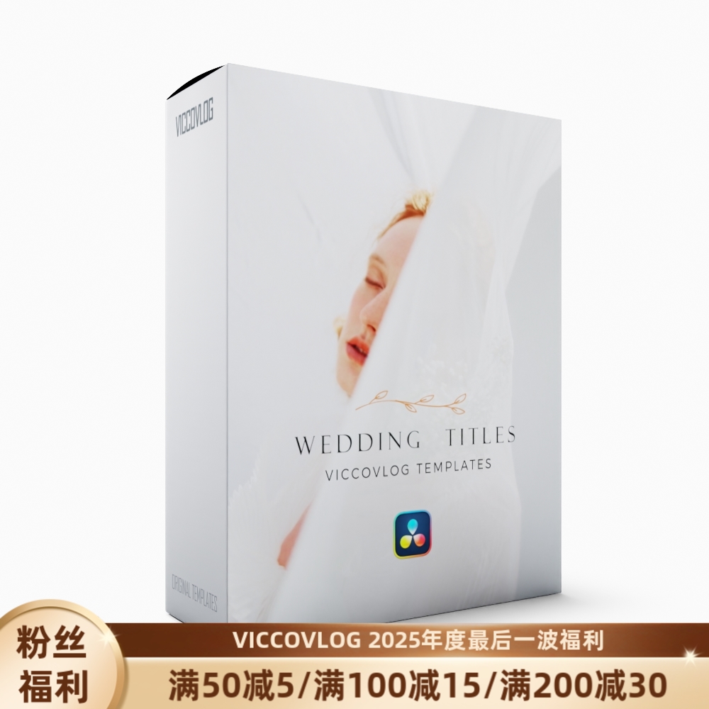 ViccoVlog 达芬奇原创 婚礼标题模板 Wedding Titles