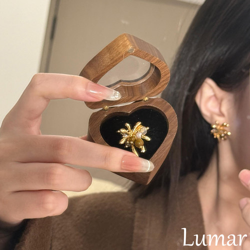 秋冬氛围感棕色虎眼石烟花耳钉女