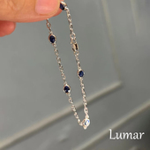 S925纯银蓝色泡泡钻手链轻奢小众精致高级感气质手饰女款 2026新款