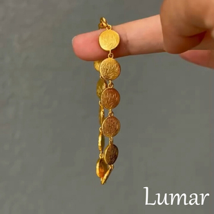 S925纯银金色多宝圆饼手链女款2026新款轻奢小众精致复古气质手饰