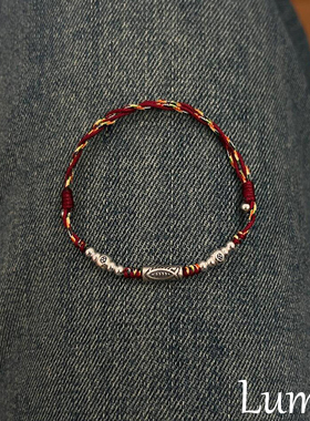 金榜题名上岸锦鲤串珠红绳手链女