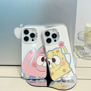 派大星海绵宝宝适用苹果15手机壳iphone13新款华为P70/mate60小米14红米k70荣耀vivox100彩银OPPOreno11套PRO