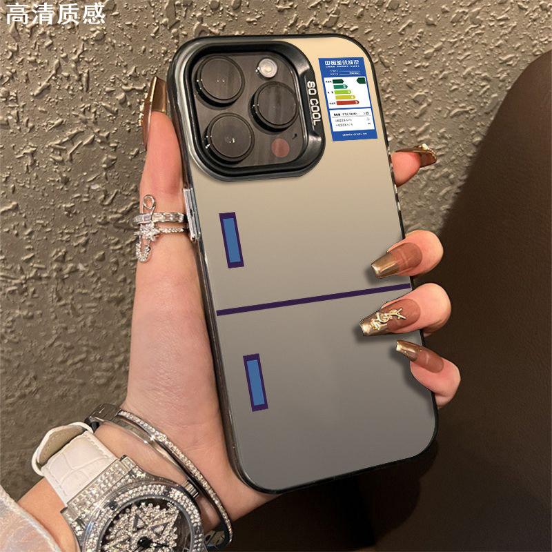 冰箱适用苹果15手机壳14保护软套iPhone13彩银12硅胶11全包xr超薄Xs防摔pro男女max情侣新款plus创意简约