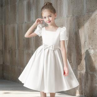 儿童简洁礼服公主裙花童婚礼蓬蓬裙钢琴演奏童礼服女童团体演出服