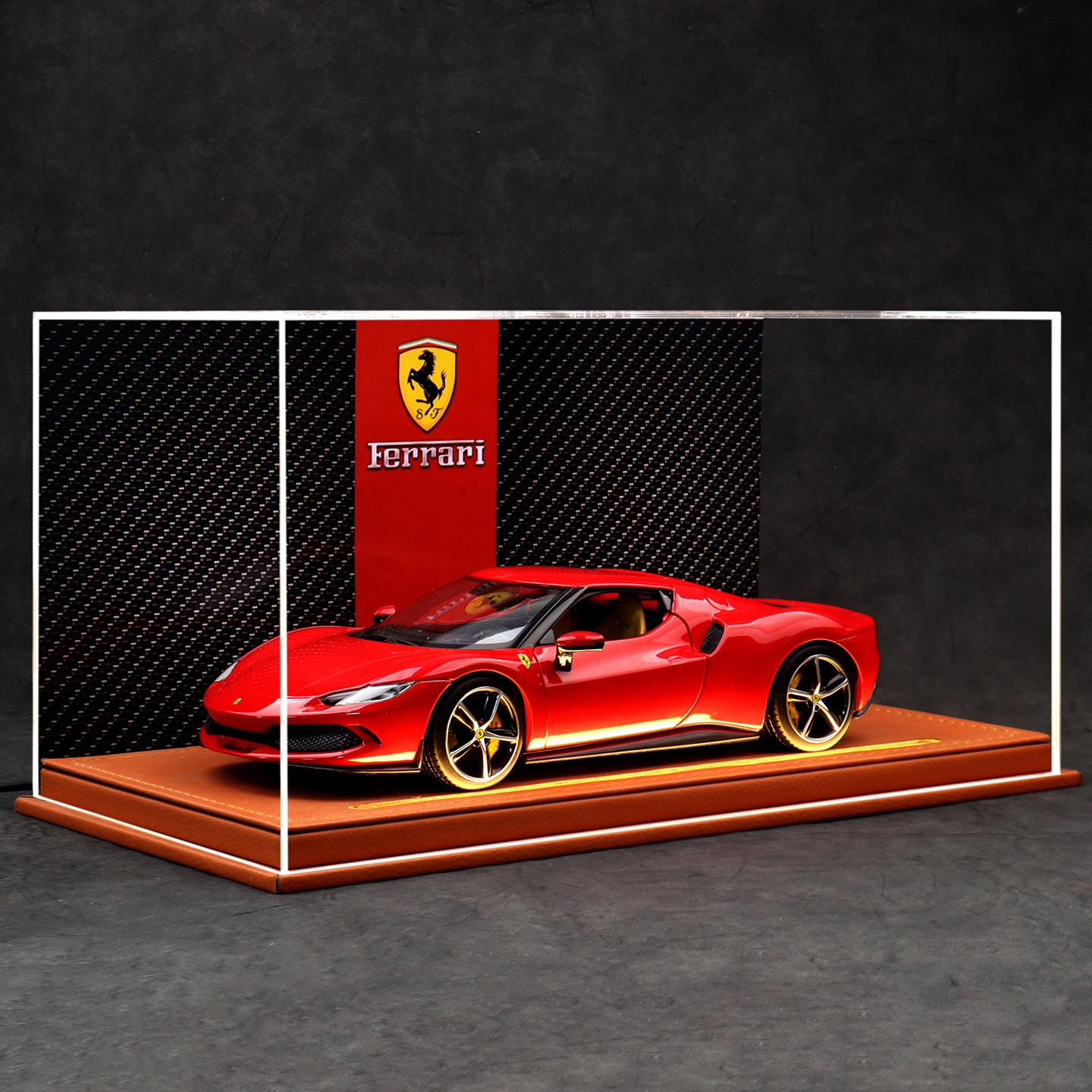比美高1:18法拉利296GTB F80合金跑车模型仿真汽车模型收藏版摆件 - 实物图