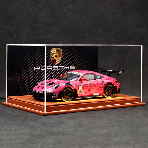 保时捷911GT3R粉恐龙合金车模